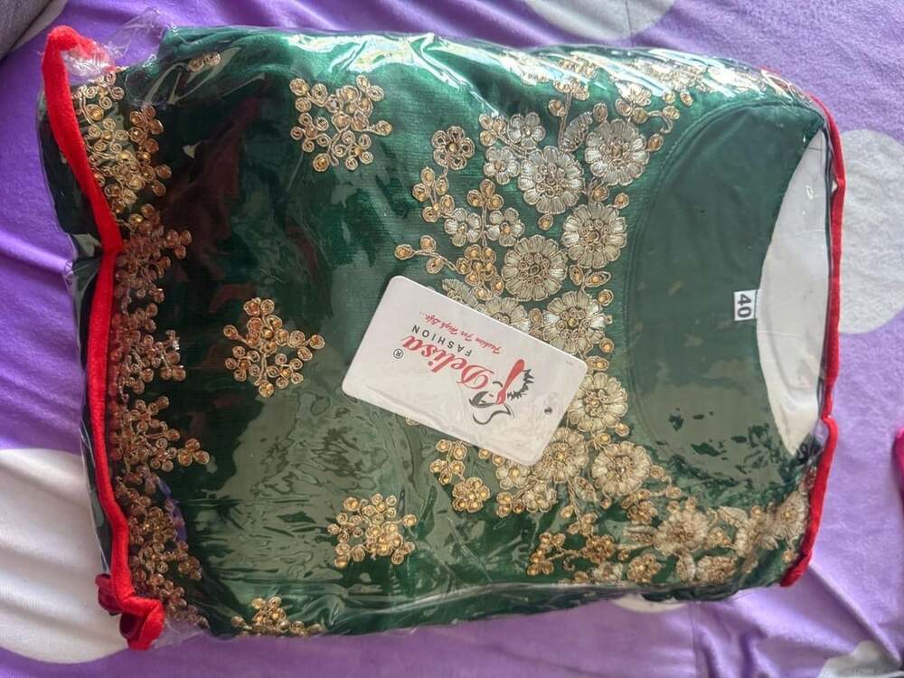 Delisa Fashion Embroidered Suit Size 40 Green - Picture 3 of 4